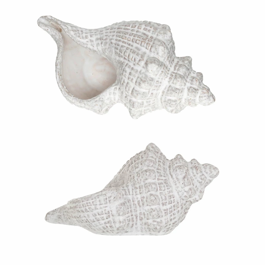 10.4 x 5.9  Stoneware Conch Shell, Reactive Glaze (Each One Will Vary) interior room decor