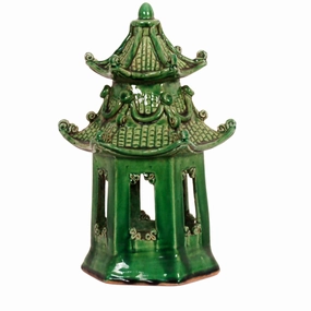 12 Hand Shaped Pagoda, Green home display ornament