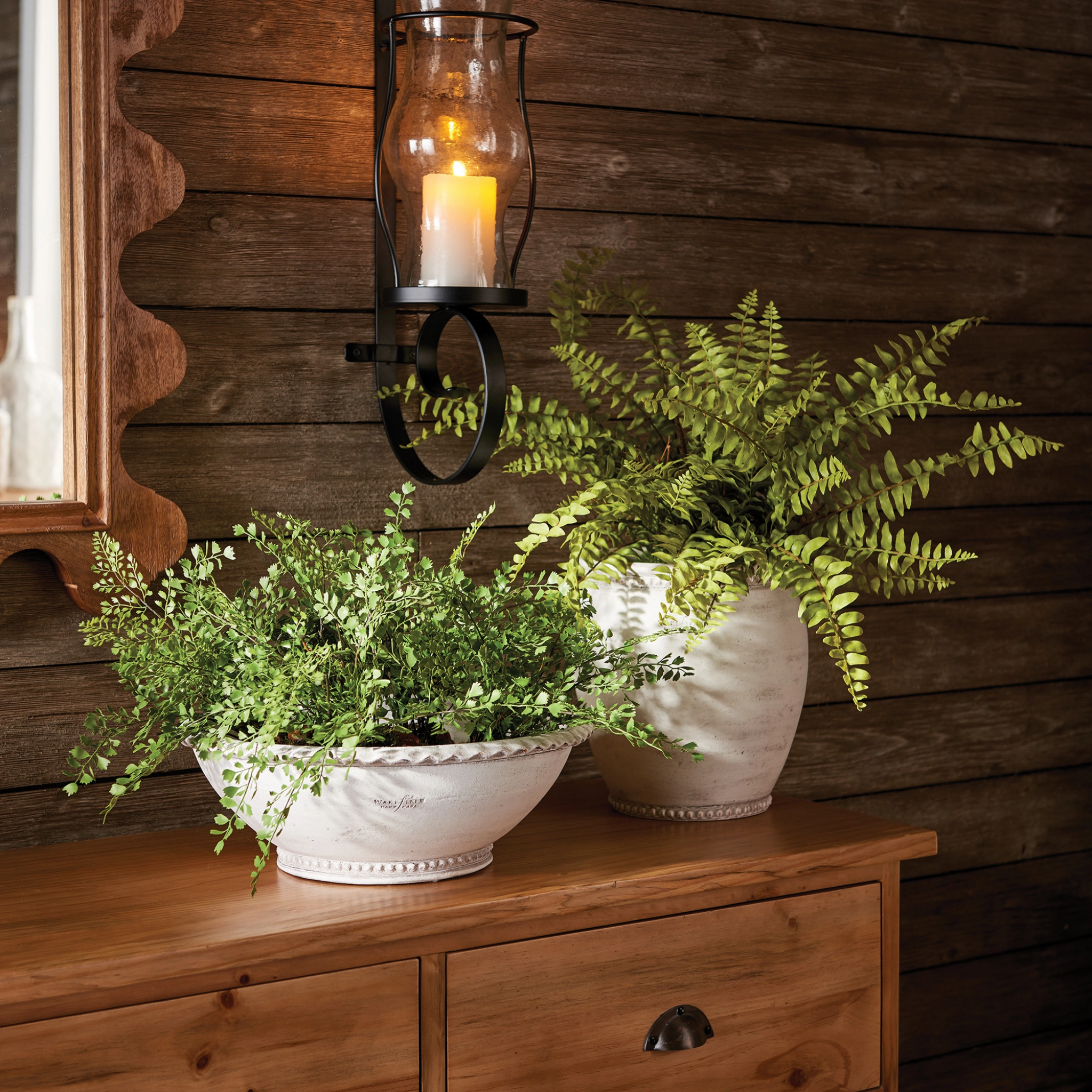 12" Faux Boston Fern Drop-In