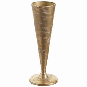 12" Metal Vase (Gold Antique) interior room decor