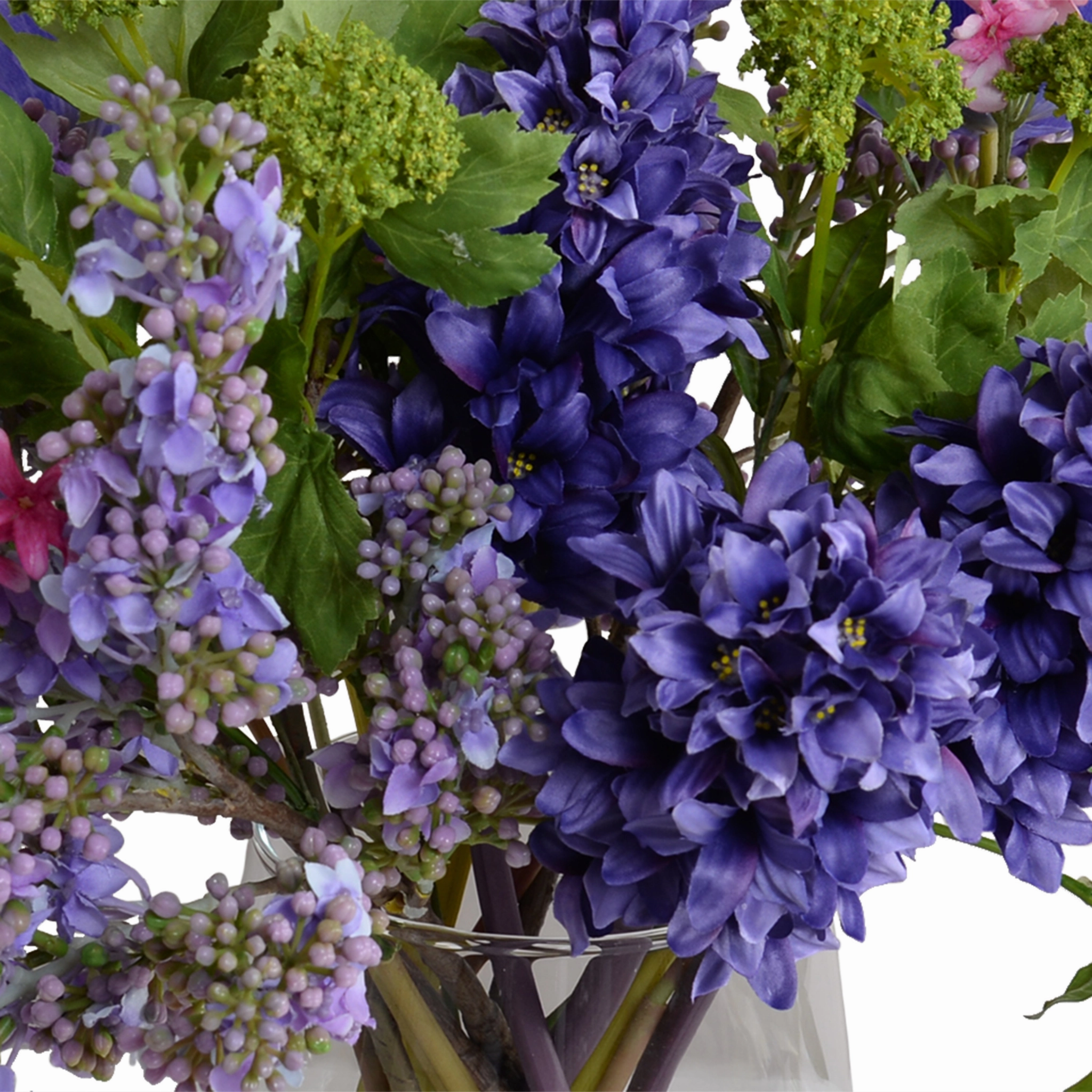 14" Faux Mixed Arrangement in Glass
