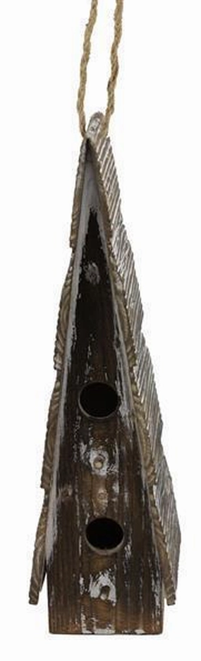 14"x4.5" Old Wood Birdhouse interior room decor