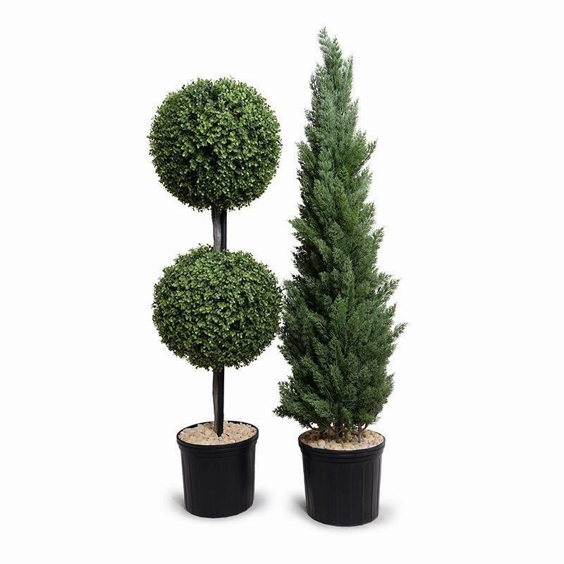 15" Faux Boxwood Full Double Ball Topiary