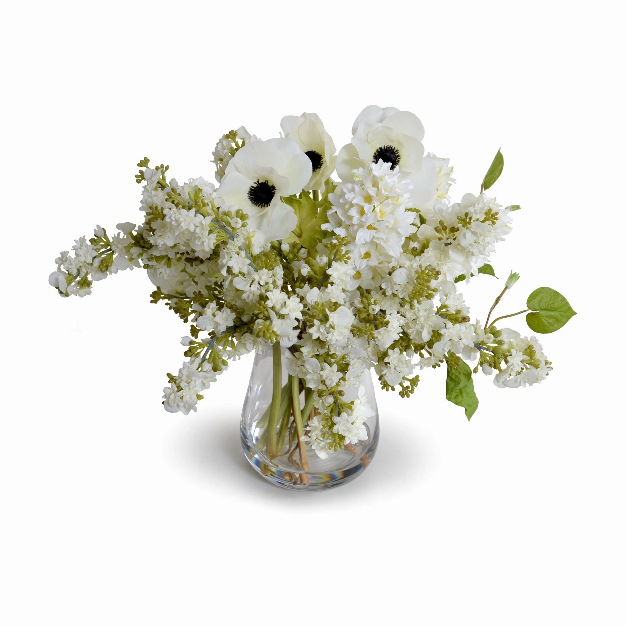 16" Faux Mixed Arrangement in Glass home display ornament