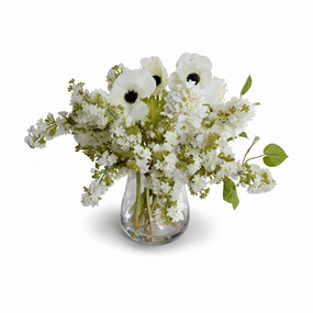 16" Faux Mixed Arrangement in Glass home display ornament