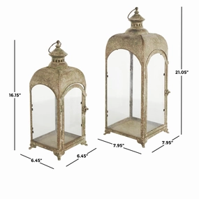 16" Metal Glass Lantern interior room decor