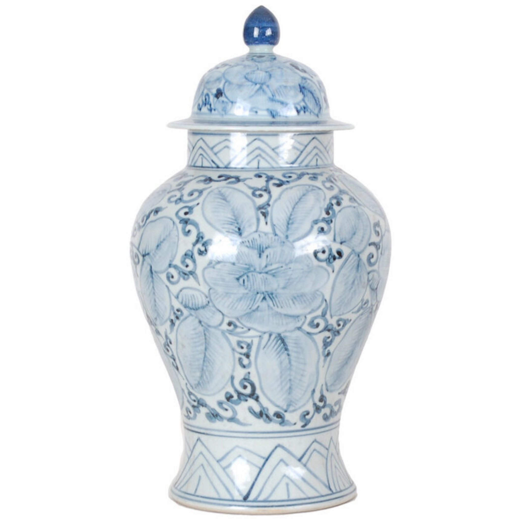 17 Small Washed Blue and White Floral Jar home display ornament
