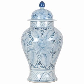 17 Small Washed Blue and White Floral Jar home display ornament