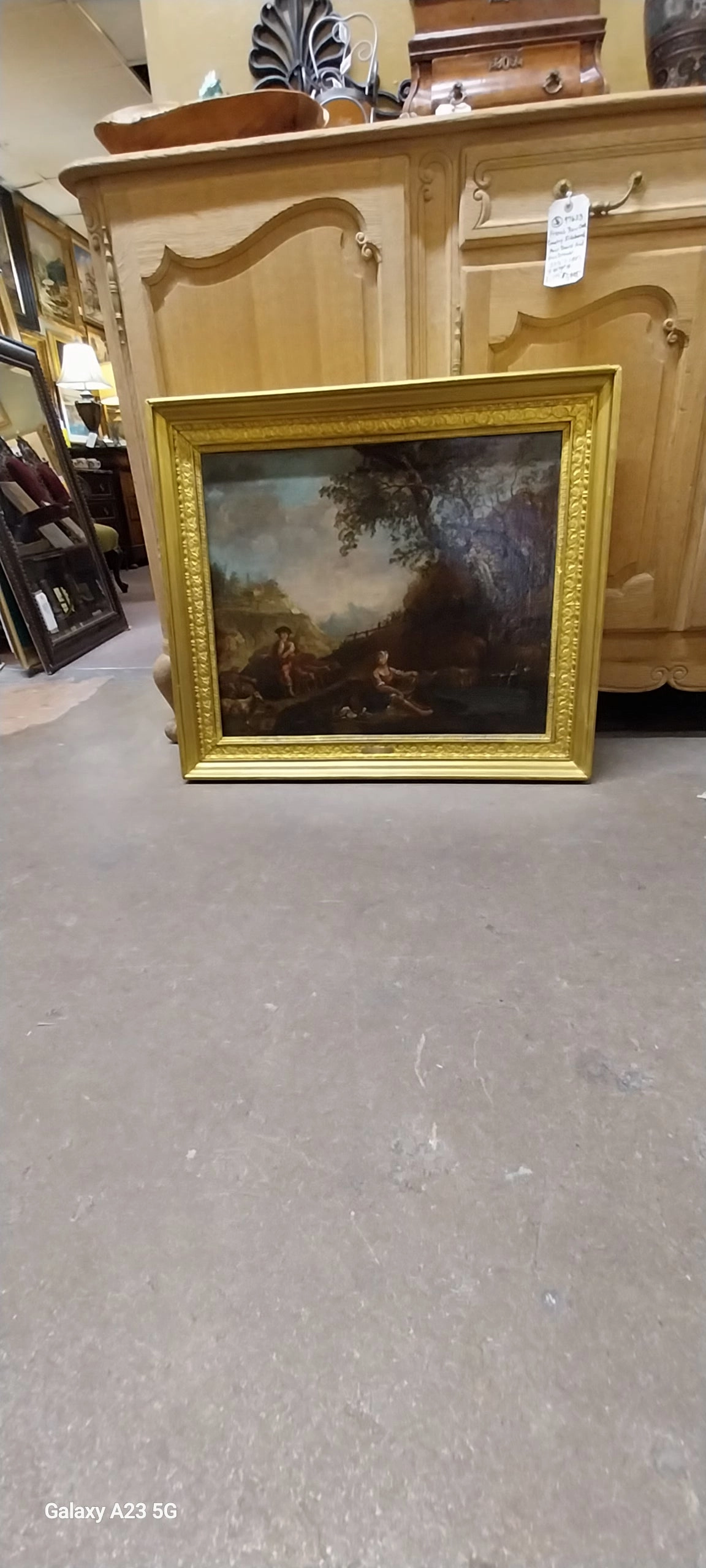 18TH CENTURY JEAN BAPTIST HUET OIL SHEPHERD PAINTING