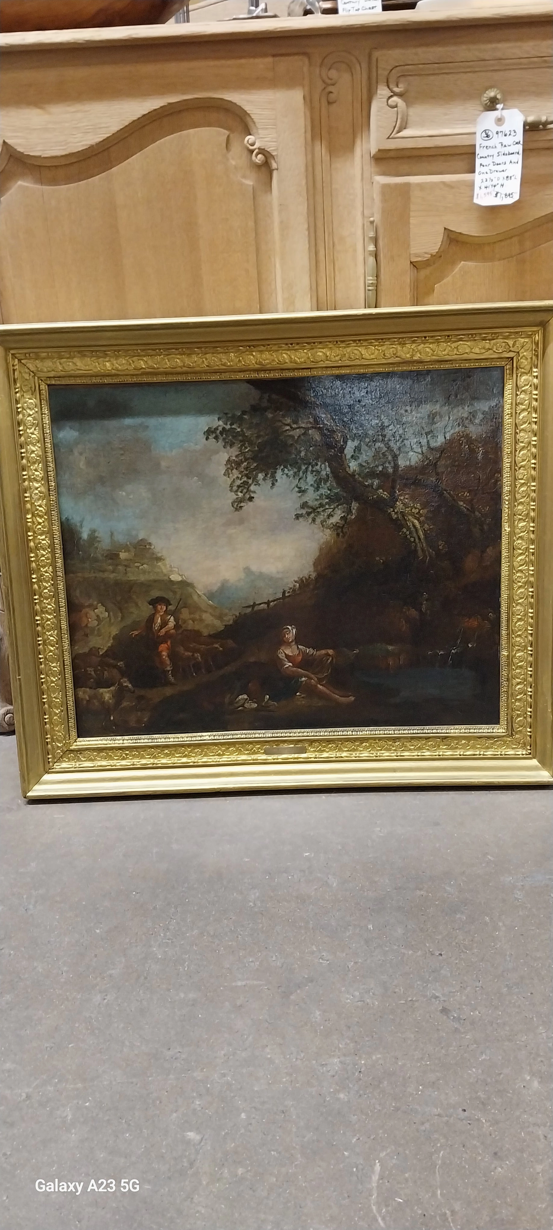 18TH CENTURY JEAN BAPTIST HUET OIL SHEPHERD PAINTING