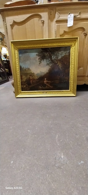 18TH CENTURY JEAN BAPTIST HUET OIL SHEPHERD PAINTING classic mural painting