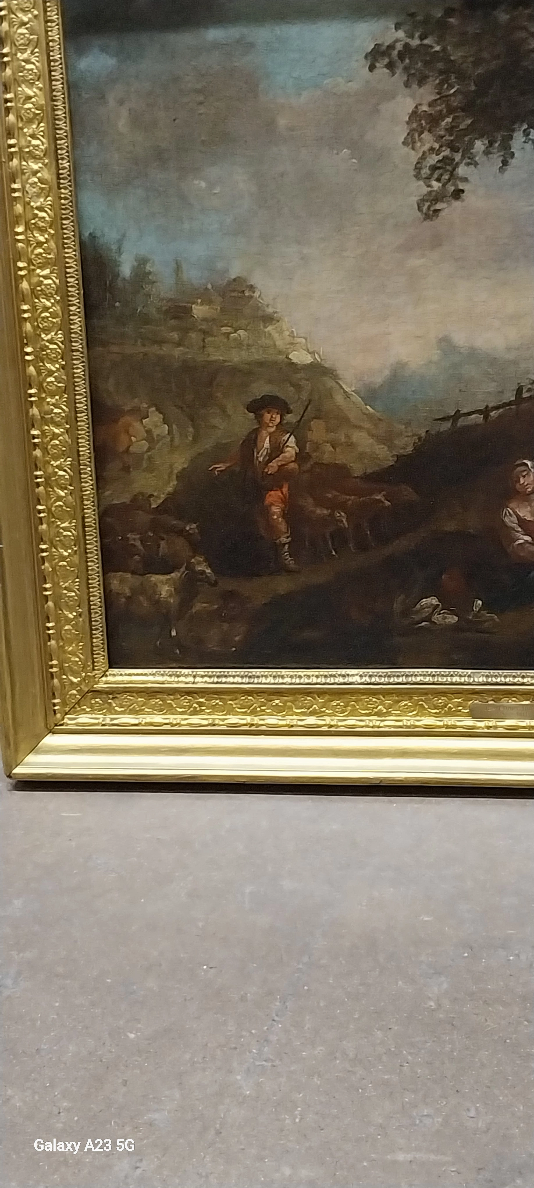18TH CENTURY JEAN BAPTIST HUET OIL SHEPHERD PAINTING