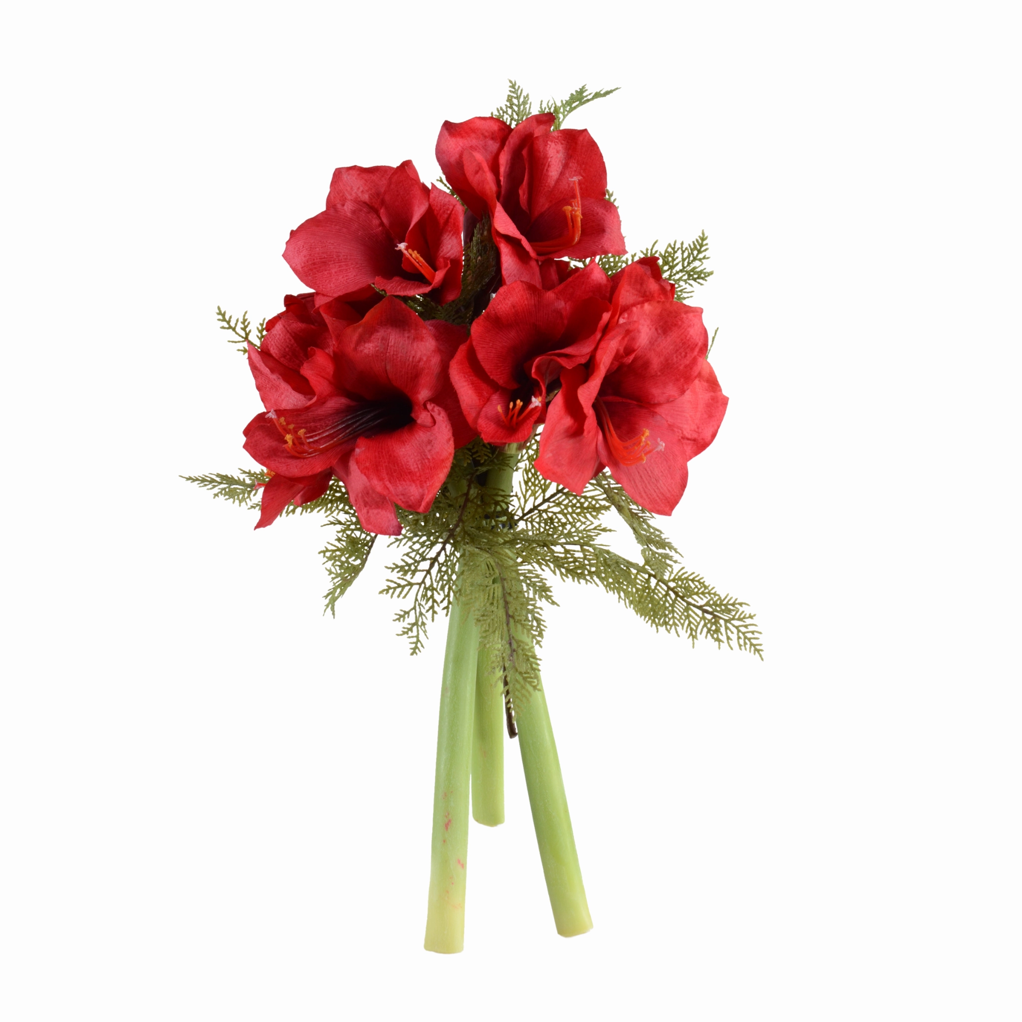 19" Faux Amaryllis Wreath Bouquet home display ornament