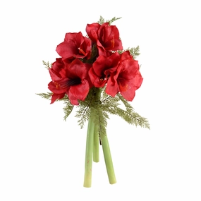 19" Faux Amaryllis Wreath Bouquet home display ornament
