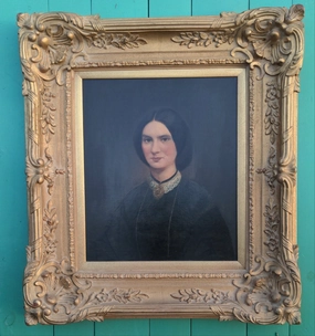 19TH CENTURY LADY  PORTRAIT OIL PAINTING PROFESSIONALLY RESTORED classic mural painting