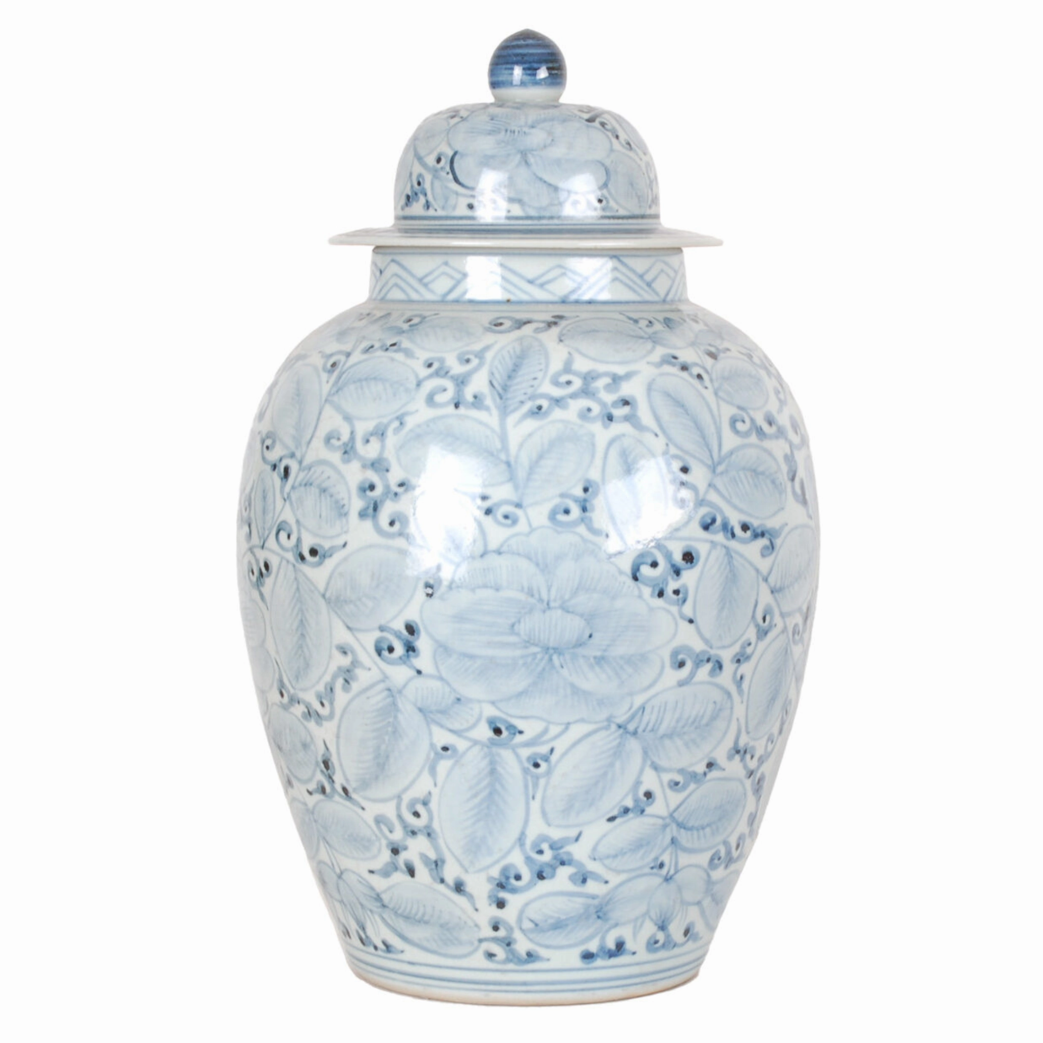 20 Washed Blue and White Floral Jar home display ornament