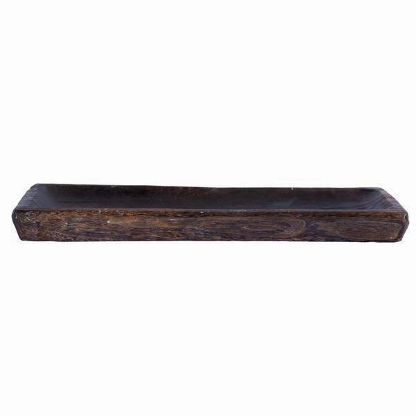 21.5"L x 7.75"W Antique Brown Paulownia Rectangle Tray interior room decor