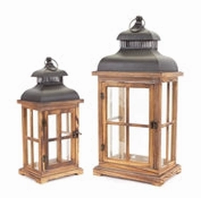 22" Lantern - Wood/Metal - Large interior room decor