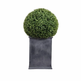 22" Lush Faux Boxwood Ball Topiary home display ornament