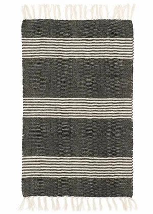 24 x 36 Black/Cream Stripped Rug modern fashion carpet