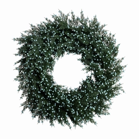 28' Faux Juniper Wreath w/ Berries home display ornament