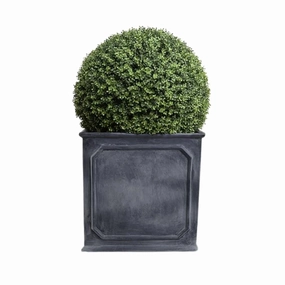 28" Faux Boxwood Ball in Square Planter home display ornament
