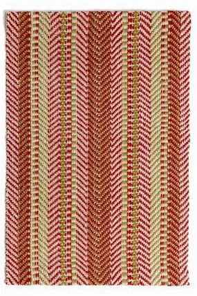 2 x 3  Stripped Woven Jute Rug (Red/Green) modern fashion carpet