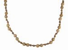 39" Large Round Barrel Wood Bead Garland - Brown Stain interior room decor