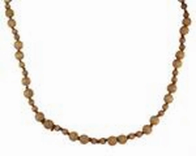 39" Mixed Size Round  Wood Bead Garland - Brown Stain interior room decor