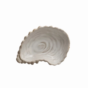 3.9 x 2.9 Stoneware Shell Dish (Each One Will Vary) interior room decor