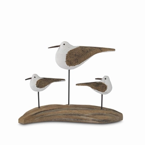 3 Seagulls on Driftwood 5.25"H interior room decor