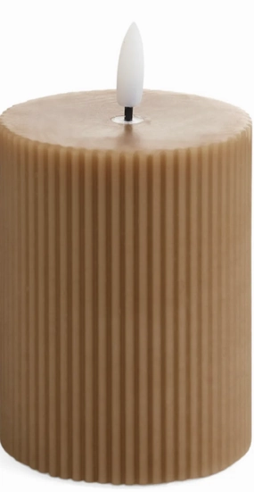 3X6 LED Pillar Candle Ribbed (Dusty Rose) interior room decor