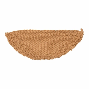 46.5"L x 17"W Natural Coir Half Round Doormat with Fringe modern fashion carpet