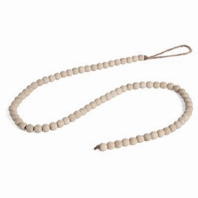 47" Wooden Bead Garland Natural interior room decor