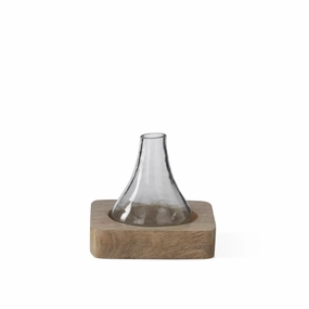 4.5" Bud Vase on Wood Tray interior room decor