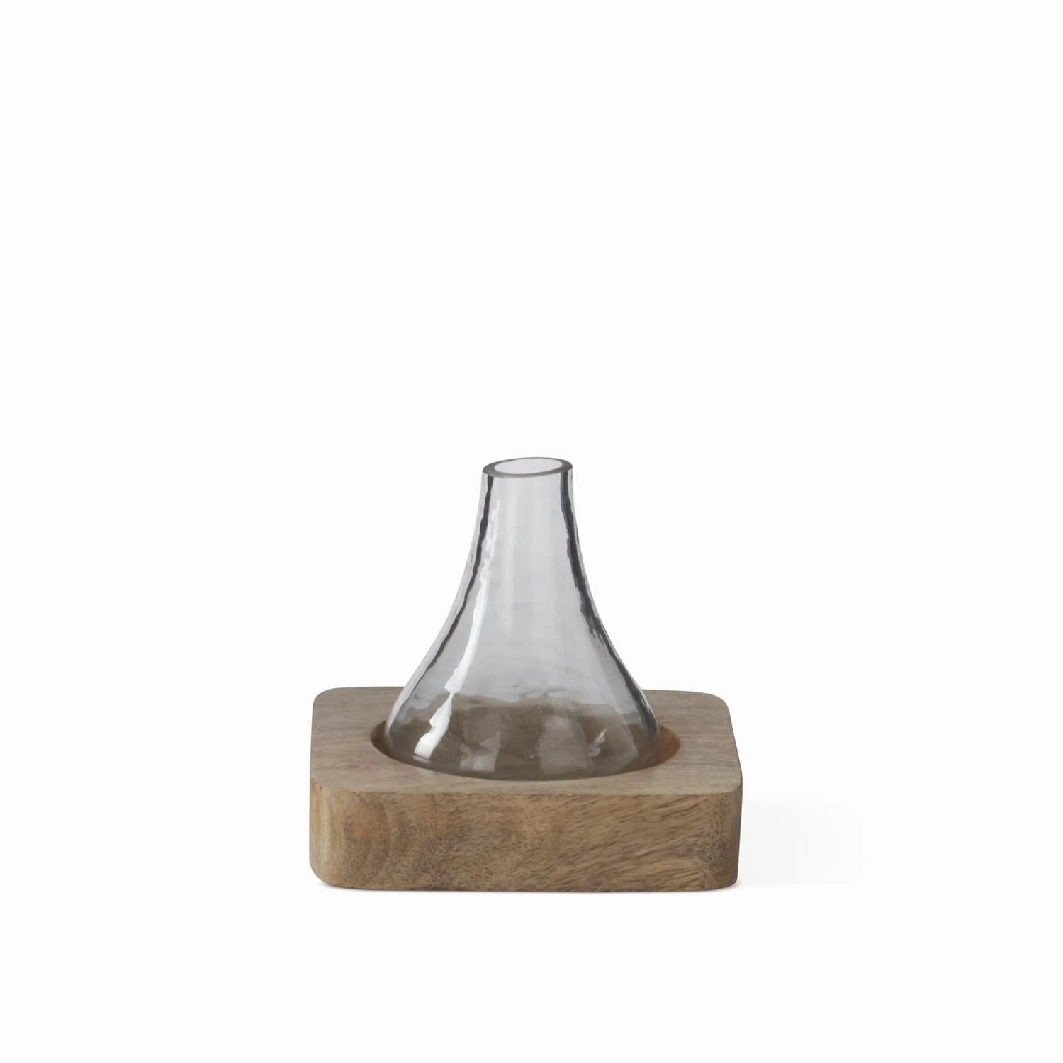 4.5" Bud Vase on Wood Tray interior room decor