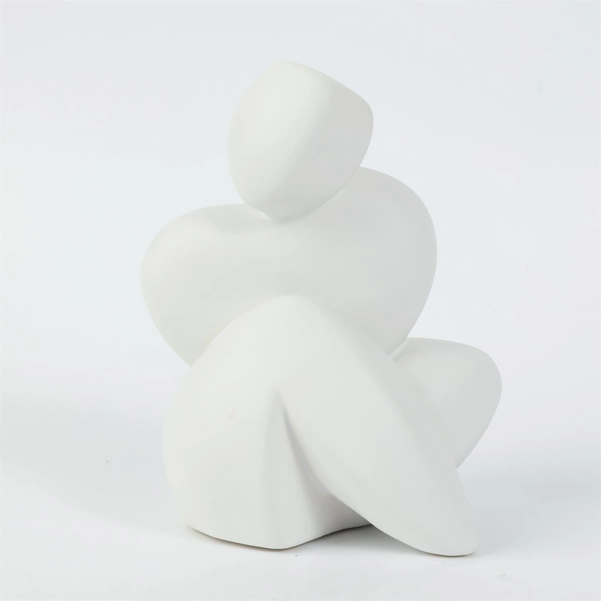 4.5" White Ceramic Sitting Figure interior room decor