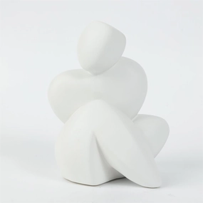 4.5" White Ceramic Sitting Figure interior room decor