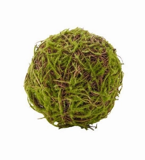 4"D Faux Moss/Angelvine Ball Green/Brown interior room decor