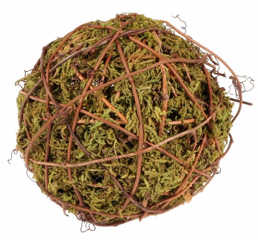4"D Mossed Grapevine Ball w/Jute Hanger interior room decor