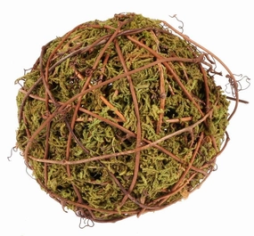 4"D Mossed Grapevine Ball w/Jute Hanger interior room decor