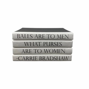 4 Volume "Balls Are to Men...Purses Are to Women" Carrie Bradshaw Quote Book Stack home display ornament