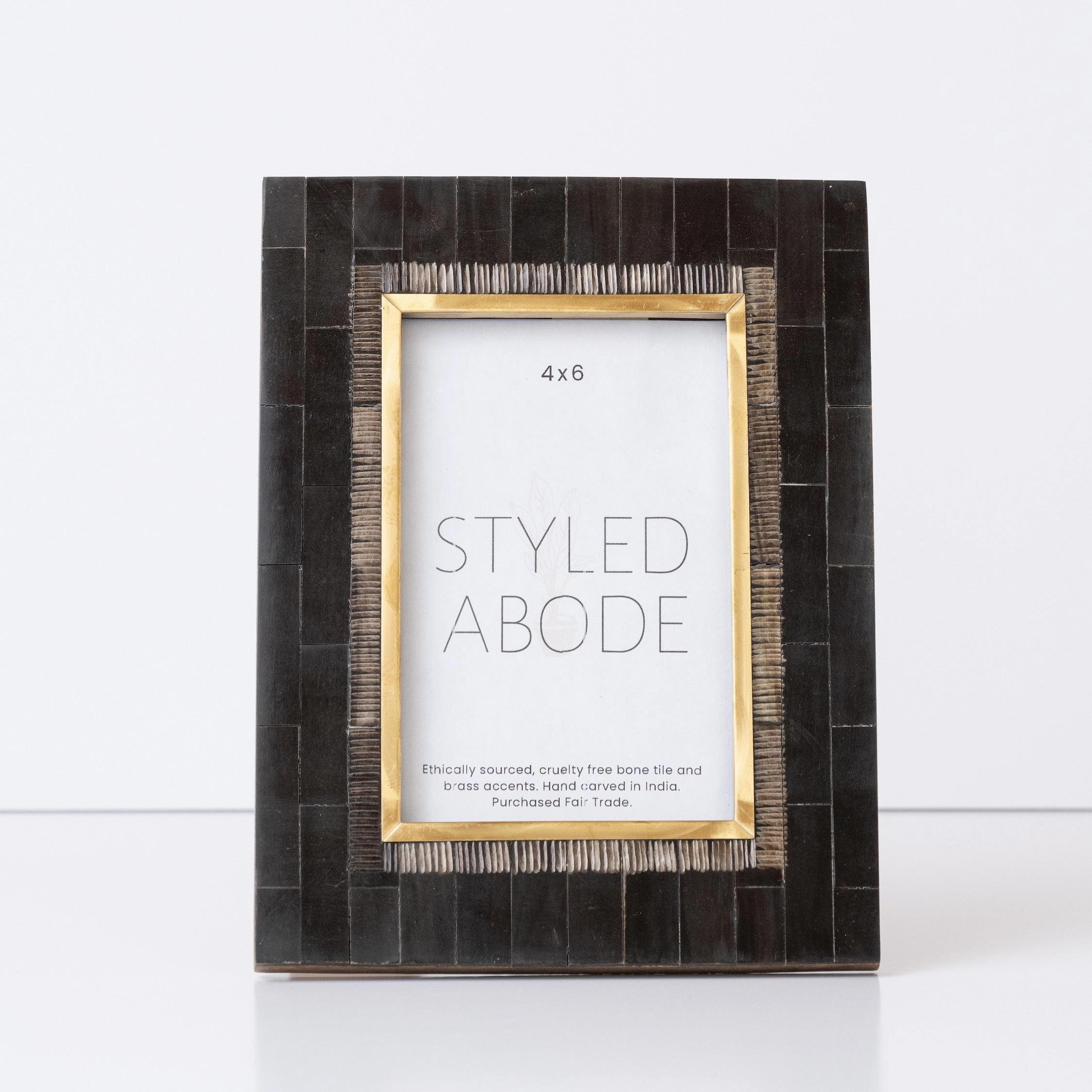 4x6 Black Horn Frame textured wall artwork