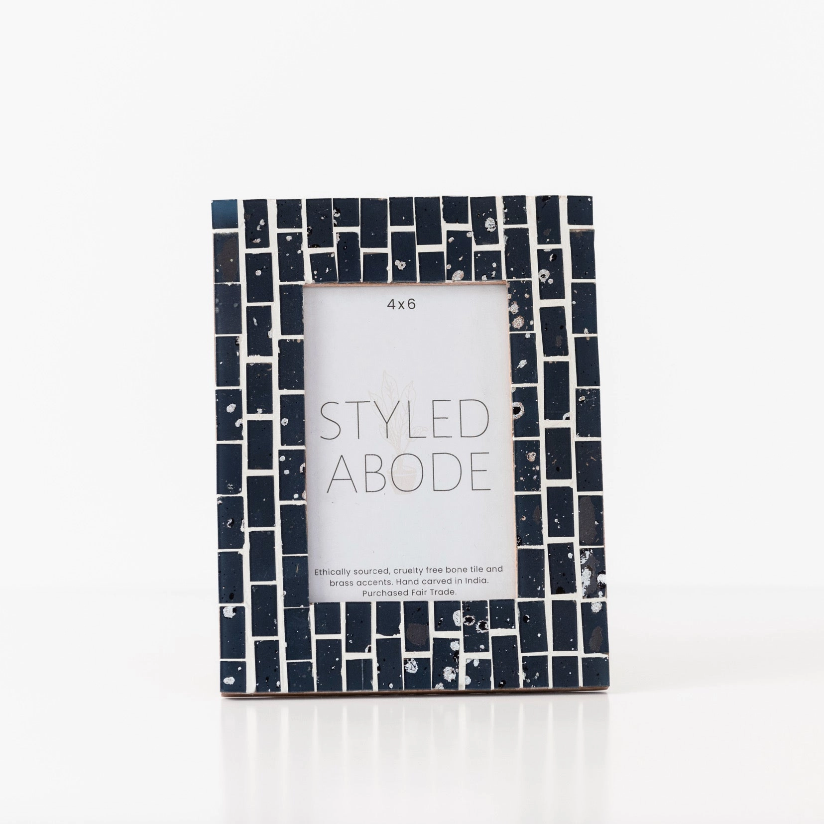 4x6 Blue Glass Frame textured wall artwork