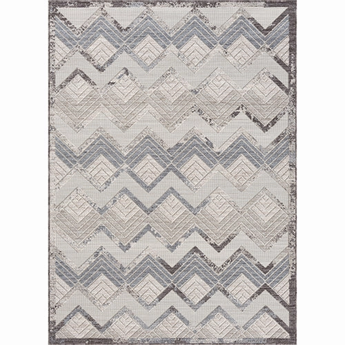 5'0" X 7'0"   Outdoor Rug Light Blue / Ivory modern fashion carpet