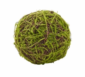 5"D Faux Moss/Angelvine Ball Green/Brown interior room decor