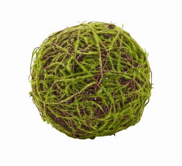 5"D Faux Moss/Angelvine Ball Green/Brown interior room decor