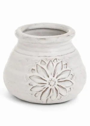 5x4 Cream Stoneware  Flower Vase interior room decor