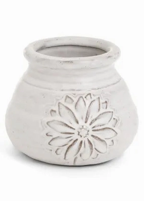 5x4 Cream Stoneware  Flower Vase interior room decor