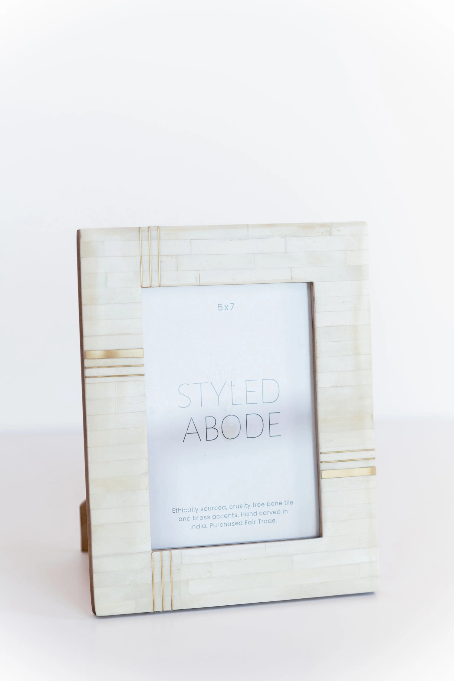 5x7 Brass and Cream Frame